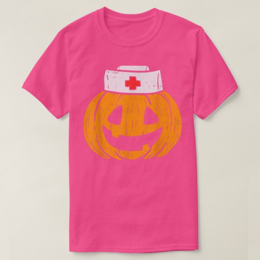 Pumpkin Nurse Funny Scary Halloween Costume RN CNA Tシャツ (デザイン正面)