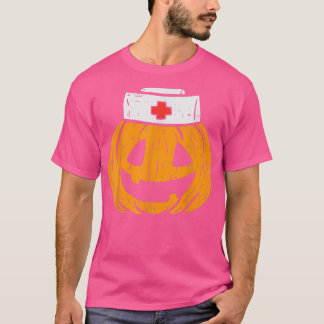 Pumpkin Nurse Funny Scary Halloween Costume RN CNA Tシャツ