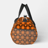 Pumpkin Orange Black Buffalo Heart Plaid ダッフルバッグ (右)