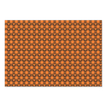 Pumpkin Orange Black Buffalo Heart Plaid