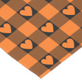 Pumpkin Orange Buffalo Heart Plaid Table Runner ショートテーブルランナー (コーナー)