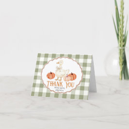 Pumpkin Orange Goose Baby Shower Thankyou Card サンキューカード