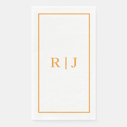 Pumpkin Orange Monogram Initial Fall Wedding (正面)