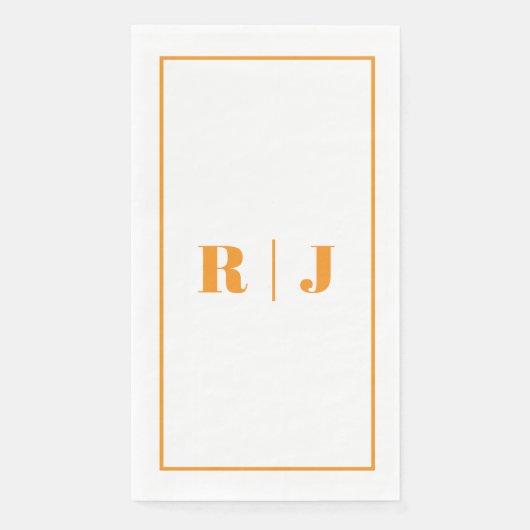 Pumpkin Orange Monogram Simple Fall Autumn Wedding (正面)
