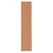 Pumpkin Orange Plaid Retro Color Table Runner ショートテーブルランナー (正面)