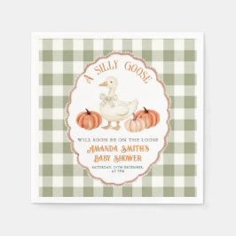 Pumpkin Orange Silly Goose Baby Shower Napkins スタンダードカクテルナプキン