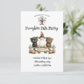 Pumpkin Pals Party Cute Halloween Invitation 招待状 (スタンド正面)