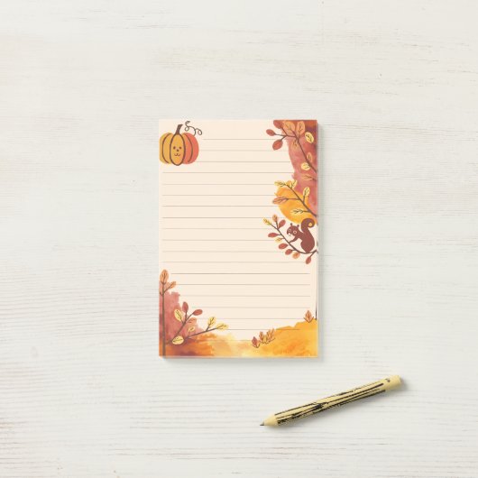 Pumpkin Pals & Squirrel Scribbles ポストイット (デスク上)