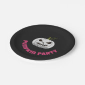 Pumpkin Paper Plate With Pumpkin Party Text ペーパープレート (アングル)