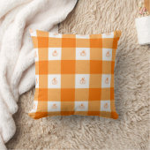 Pumpkin party by Sionna pillow with orange gingham クッション (ブランケット)