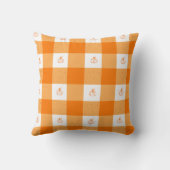 Pumpkin party by Sionna pillow with orange gingham クッション (裏面)