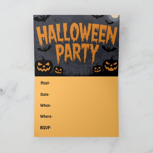 Pumpkin Party Invitation カード (内部)
