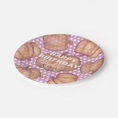 Pumpkin Party Pink & Orange Birthday ペーパープレート (アングル)