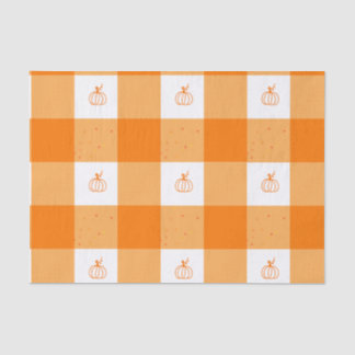 Pumpkin party thank you notes with orange gingham 薄葉紙