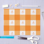 Pumpkin party thank you notes with orange gingham 薄葉紙 (クラフト)