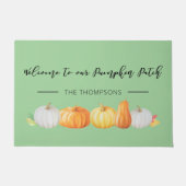 Pumpkin Patchファミリ名へようこそ ドアマット (正面)