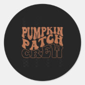 Pumpkin Patch Crew Halloween Pumpkin Patch Fall Fa ラウンドシール (正面)