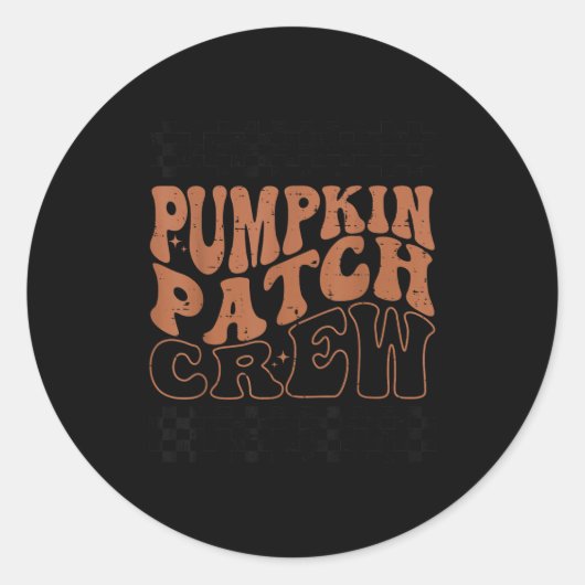 Pumpkin Patch Crew Halloween Pumpkin Patch Fall Fa ラウンドシール (正面)