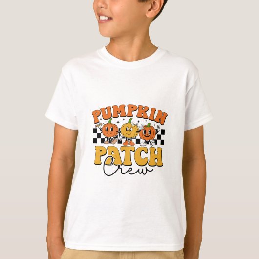 Pumpkin Patch Crew Retro Fall Autumn Thanksgiving Tシャツ (正面)