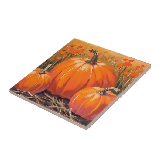 Pumpkin Patch Fall Foliage Watercolor タイル (側面)