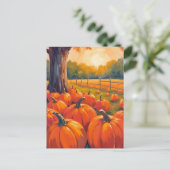 Pumpkin Patch | Fall Orange Watercolor Autumn ポストカード (スタンド正面)
