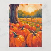 Pumpkin Patch | Fall Orange Watercolor Autumn ポストカード (正面)