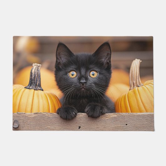 Pumpkin Patch Kitten ドアマット (正面)