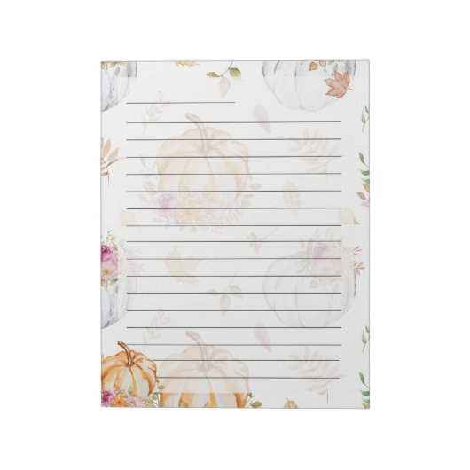 Pumpkin Patch Letter Notepad – Autumn Stationery  ノートパッド (回転)