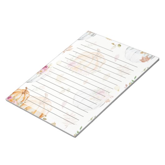 Pumpkin Patch Letter Notepad – Autumn Stationery  ノートパッド (アングル)