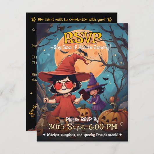 Pumpkin Patch RSVP — Kids Halloween (正面/裏面)
