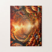 Pumpkin Path Autumn Forest ジグソーパズル (縦)