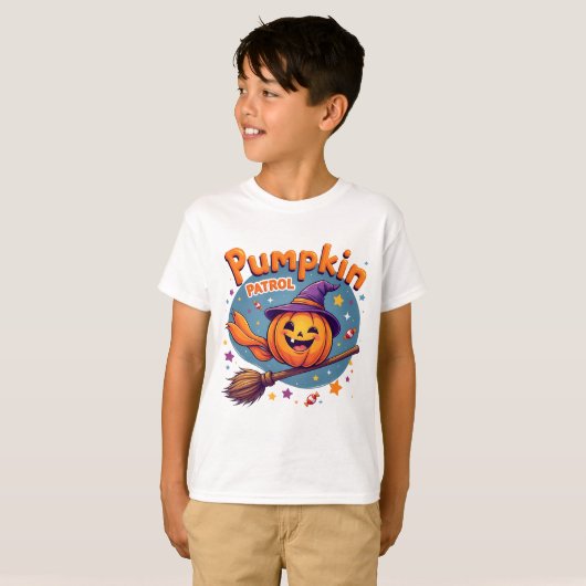 Pumpkin Patrol Flying Halloween Tシャツ (正面フル)