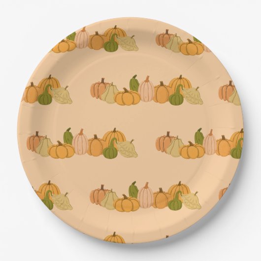 Pumpkin Pattern Paper Napkins – Halloween Party ペーパープレート (正面)
