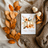Pumpkin & Petals Thanksgiving Card カード