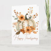 Pumpkin & Petals Thanksgiving Card カード (正面)