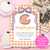 Pumpkin Pie Birthday Photo Thank You Card 招待状