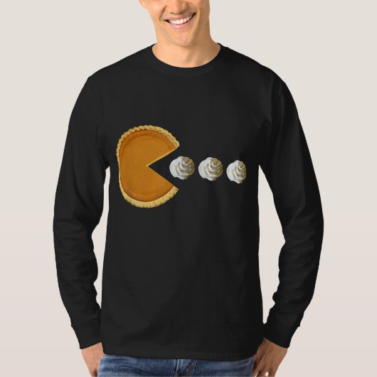 Pumpkin Pie Eating Whipped Cream Funny Boys Thanks Tシャツ (正面)