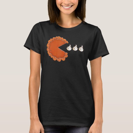 Pumpkin Pie Eating Whipped Cream Thanksgiving Day  Tシャツ (正面)