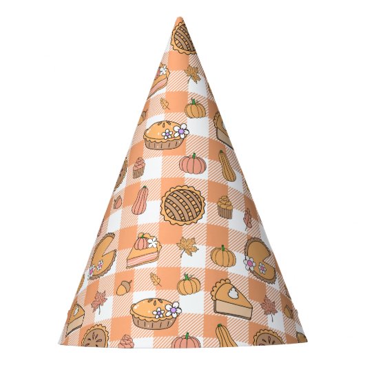 Pumpkin Pie Gingham パーティーハット (正面)