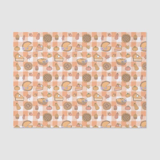 Pumpkin Pie Gingham Tissue Paper 薄葉紙 (正面)