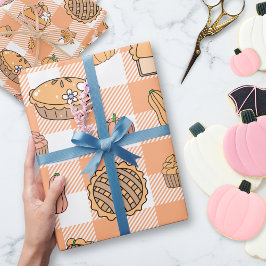 Pumpkin Pie Gingham Wrapping Paper ラッピングペーパー