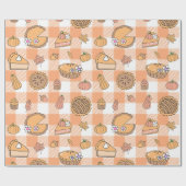 Pumpkin Pie Gingham Wrapping Paper ラッピングペーパー (フラット)