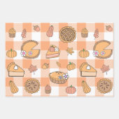 Pumpkin Pie Gingham Wrapping Paper Sheets ラッピングペーパーシート (正面)
