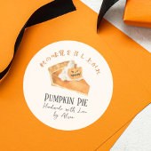 Pumpkin Pie Jack O Lantern Halloween Treat Rustic ラウンドシール