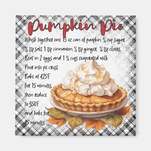 Pumpkin Pie Recipe マグネット (正面)
