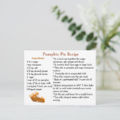 Pumpkin Pie Recipe Card ポストカード (スタンド正面)