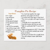 Pumpkin Pie Recipe Card ポストカード (正面)