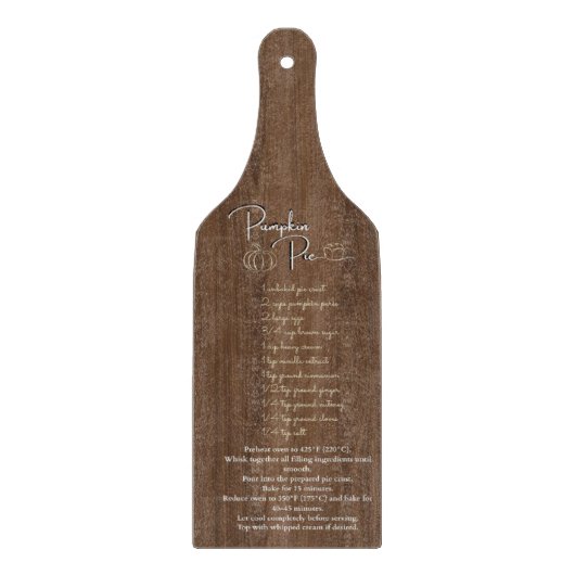 Pumpkin Pie Recipe Kitchen Glass Cutting Board カッティングボード (正面)