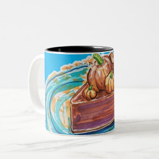 Pumpkin Pie Slice ツートーンマグカップ (正面左)