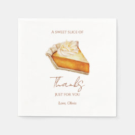 Pumpkin Pie Slice Watercolor Fall Party Napkin スタンダードカクテルナプキン